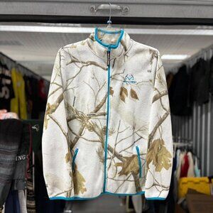 Vintage Y2K White and blue camo realtree fleece jacket